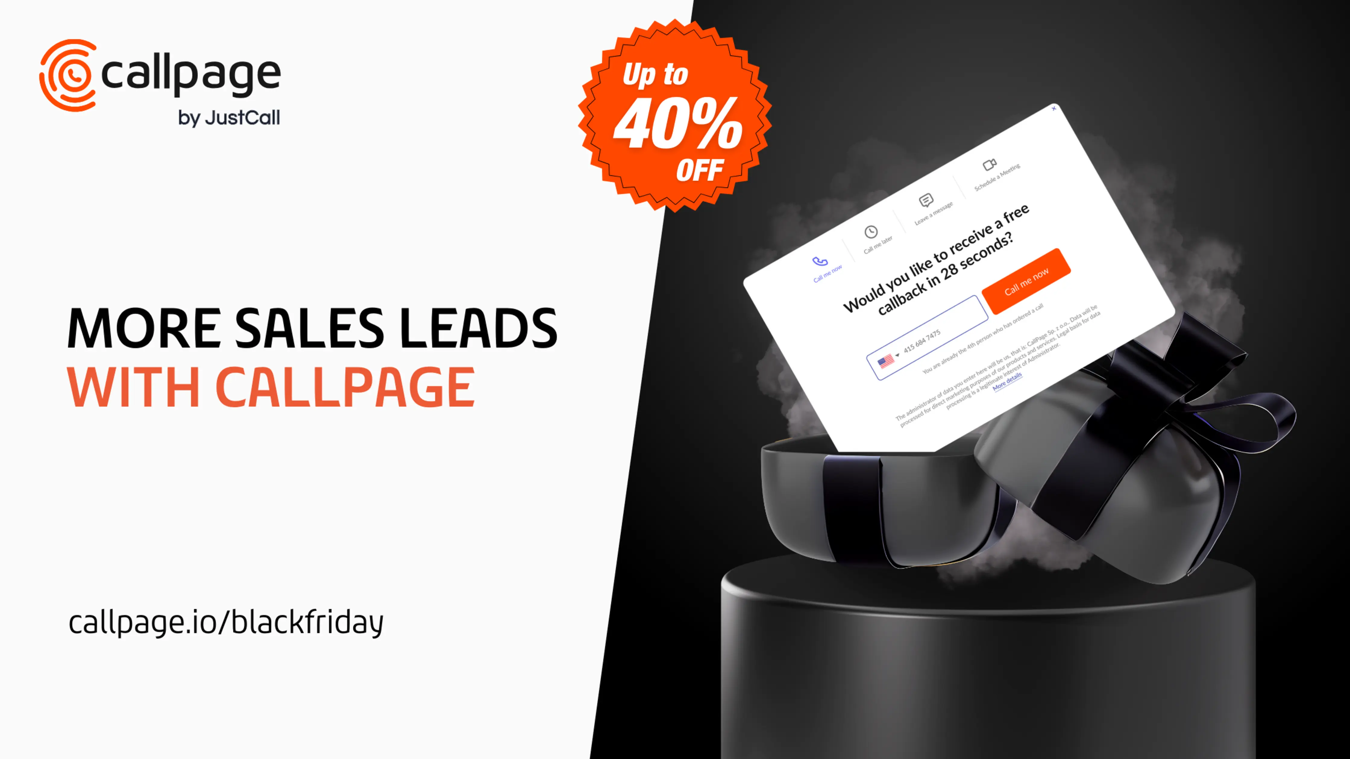 CallPage Black Friday banner