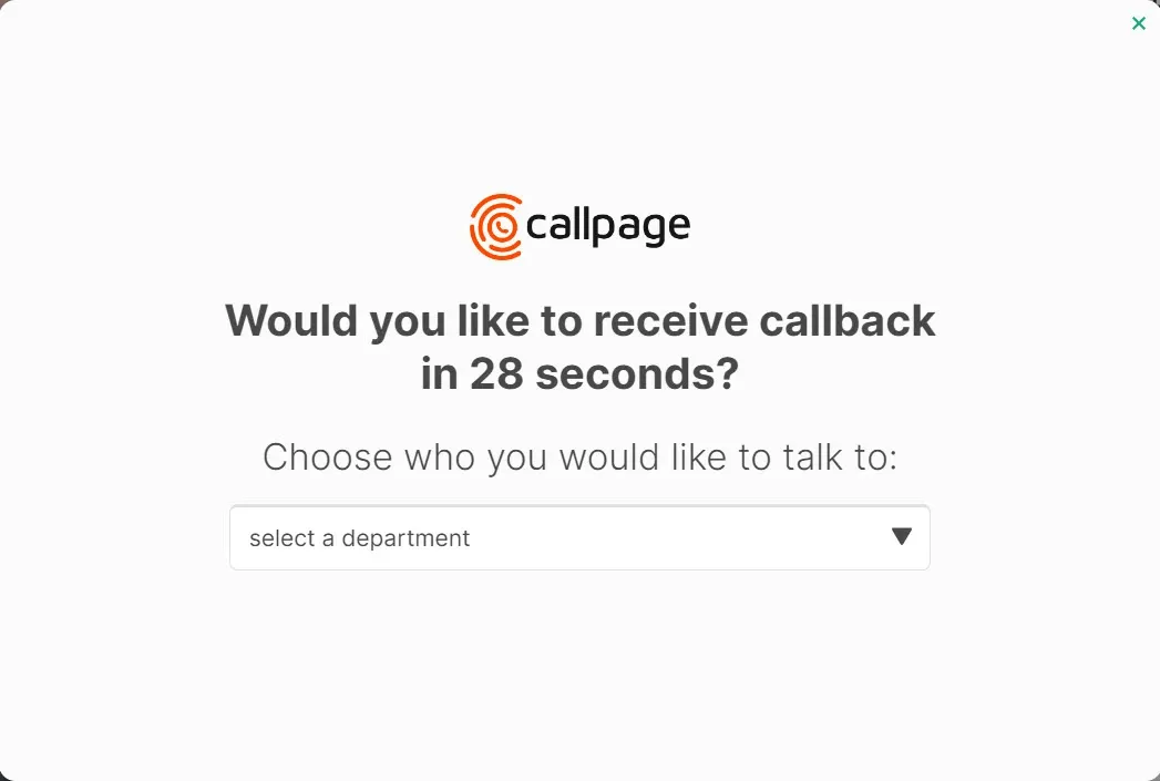 CallPage callback widget