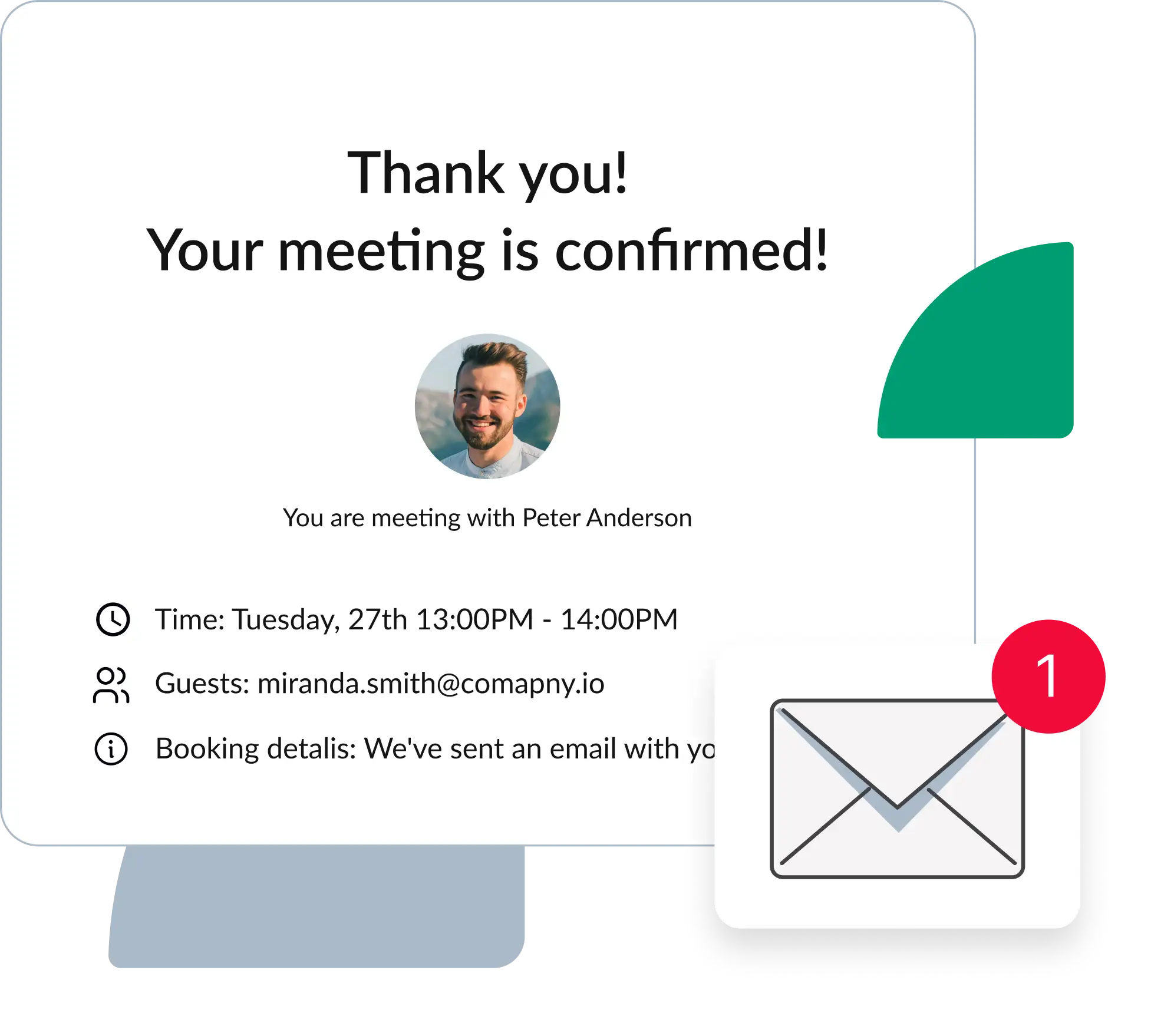 The 'Thank You' page displayed on the CallPage widget after a meeting is scheduled