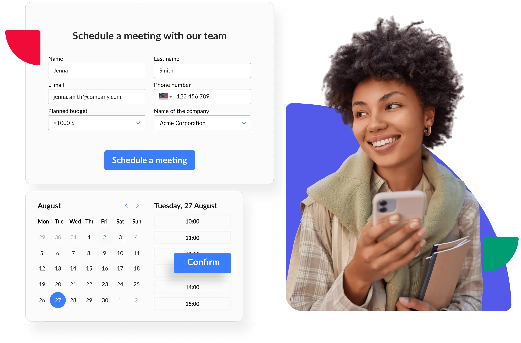 CallPage Meetings meeting scheduler for website