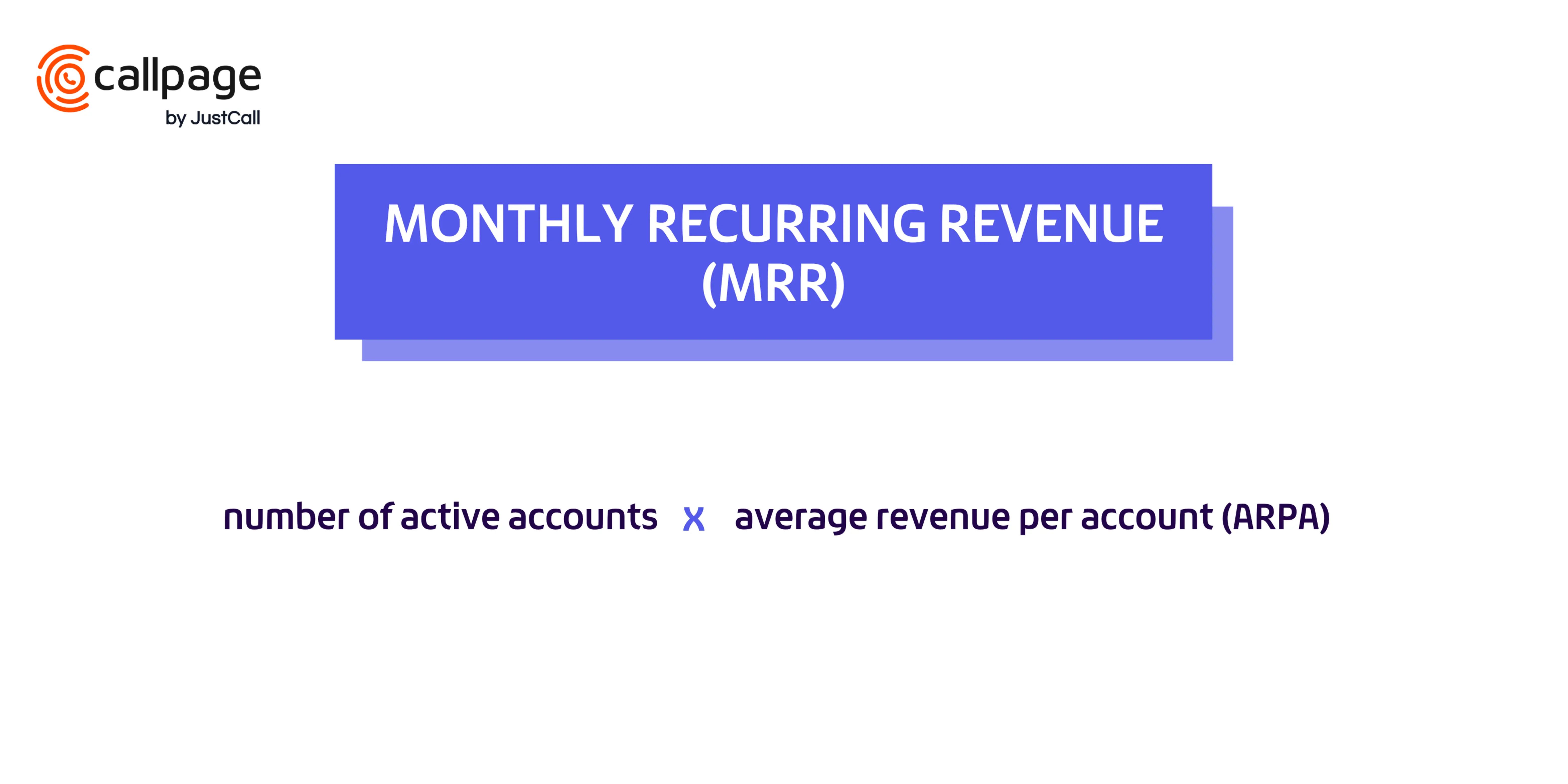 Monthly Recurring Revenue (MRR) Index = number of active accounts x average revenue per account (ARPA)