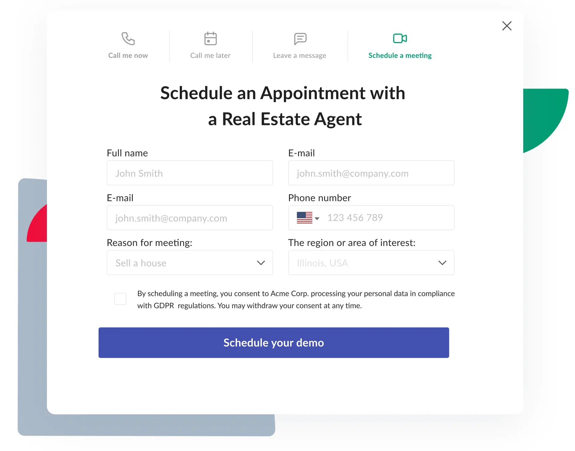 meetings scheduler for real estate