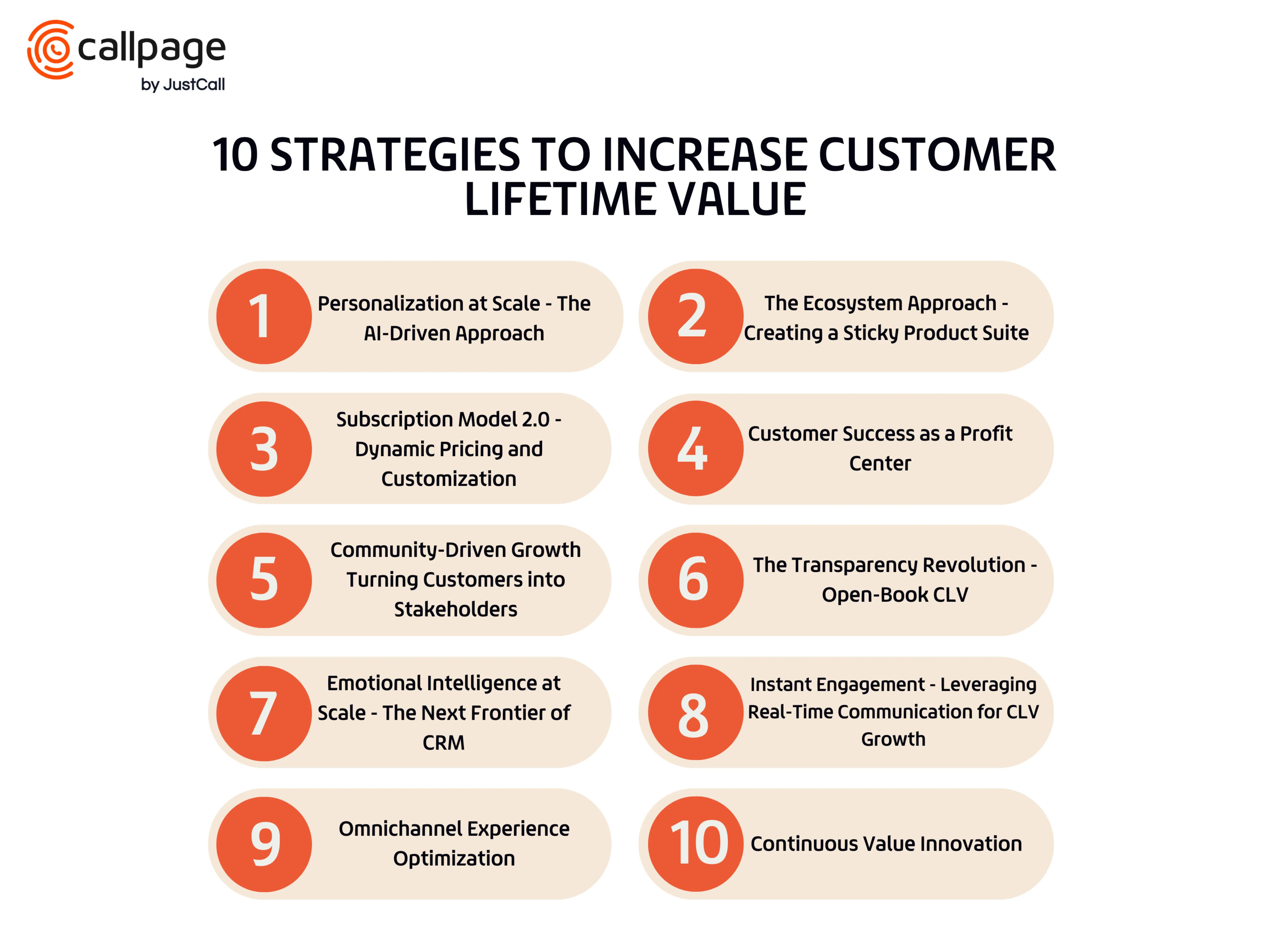 Top 10 Strategies to Increase Customer Lifetime Value in graphic form