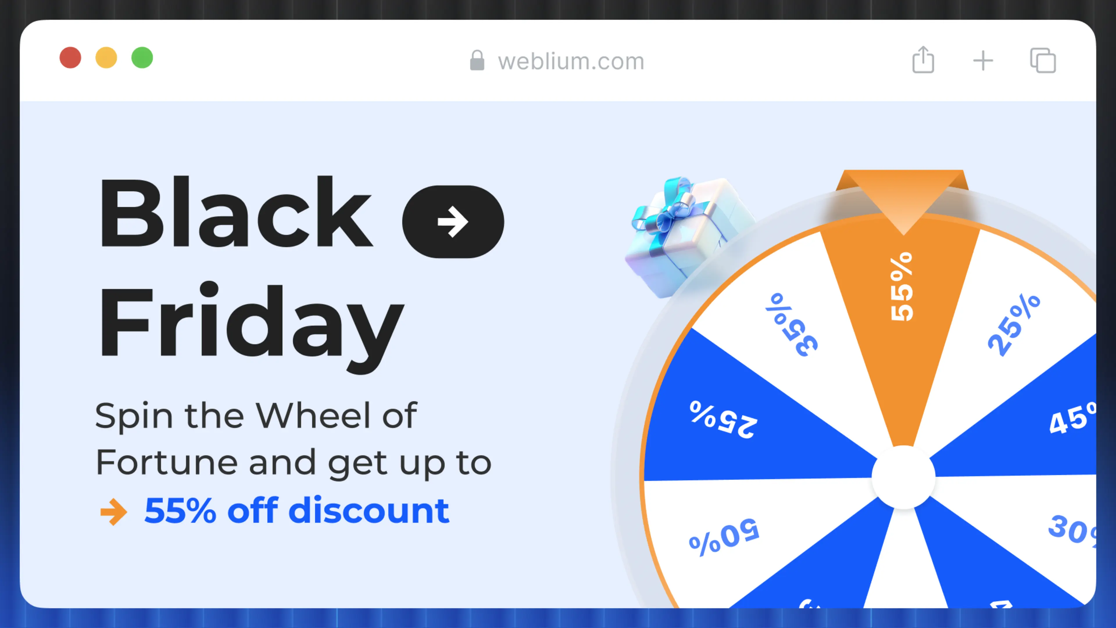 Weblium Black Friday banner